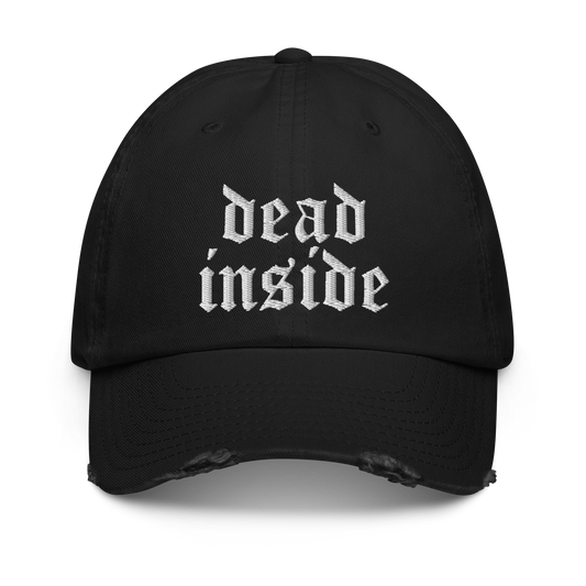 Dead Inside Distressed Black Cap