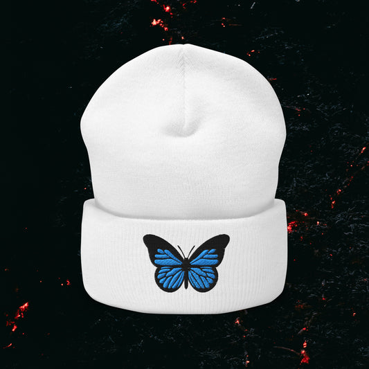 Blue Butterfly Emoji Beanie